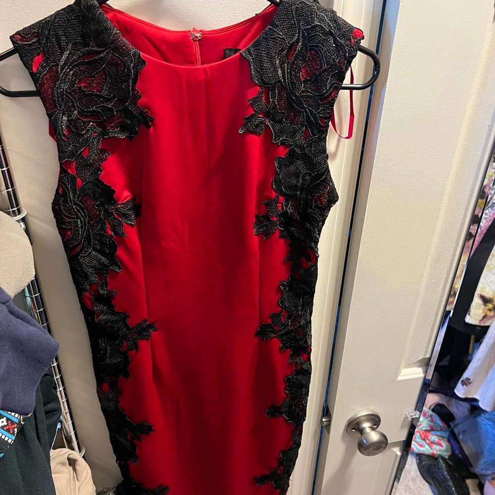AX Paris Red Black Sheath Mini Dress Sleeveless Cocktail